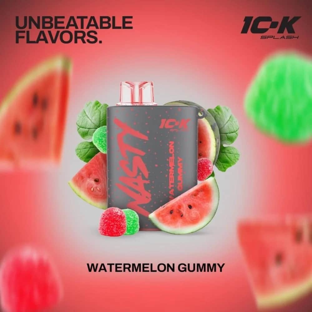 IC-K Nasty vape device with watermelon and gummy elements