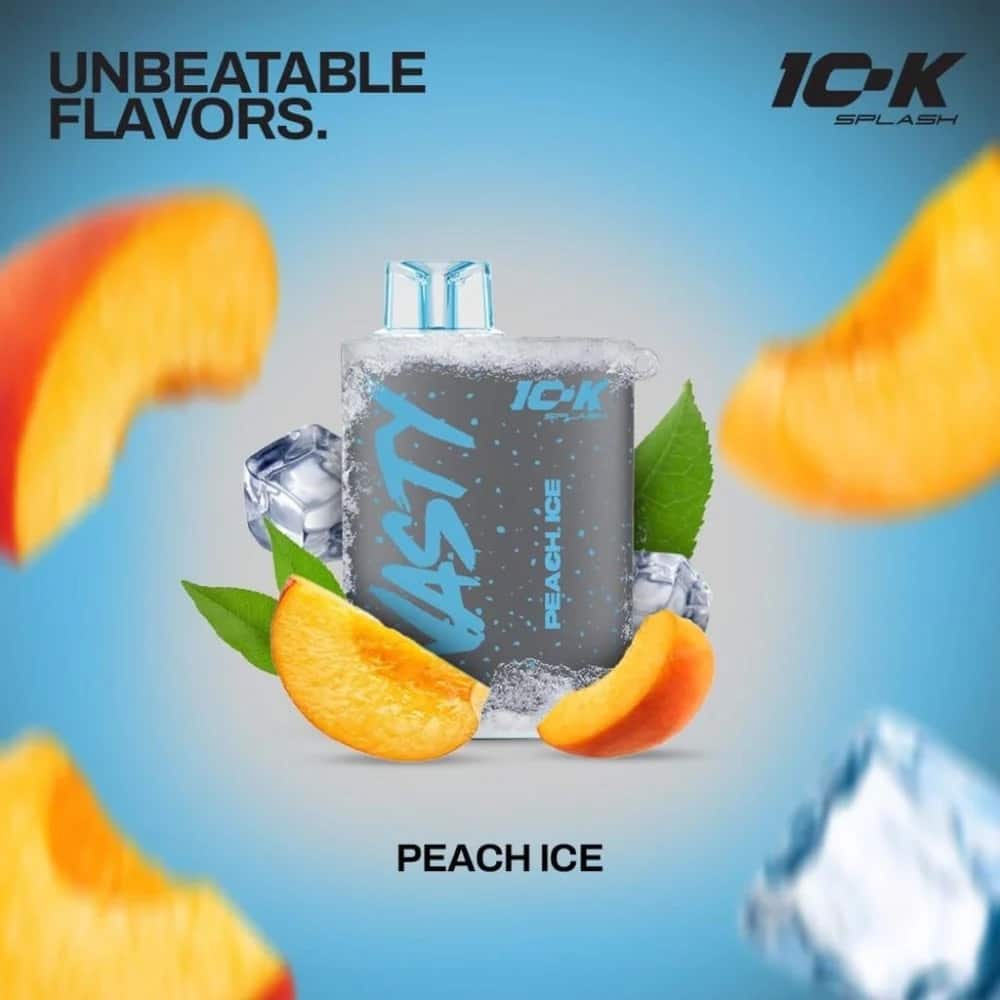 Nasty Splash Peach Ice Disposable Vape – 10000 Puffs